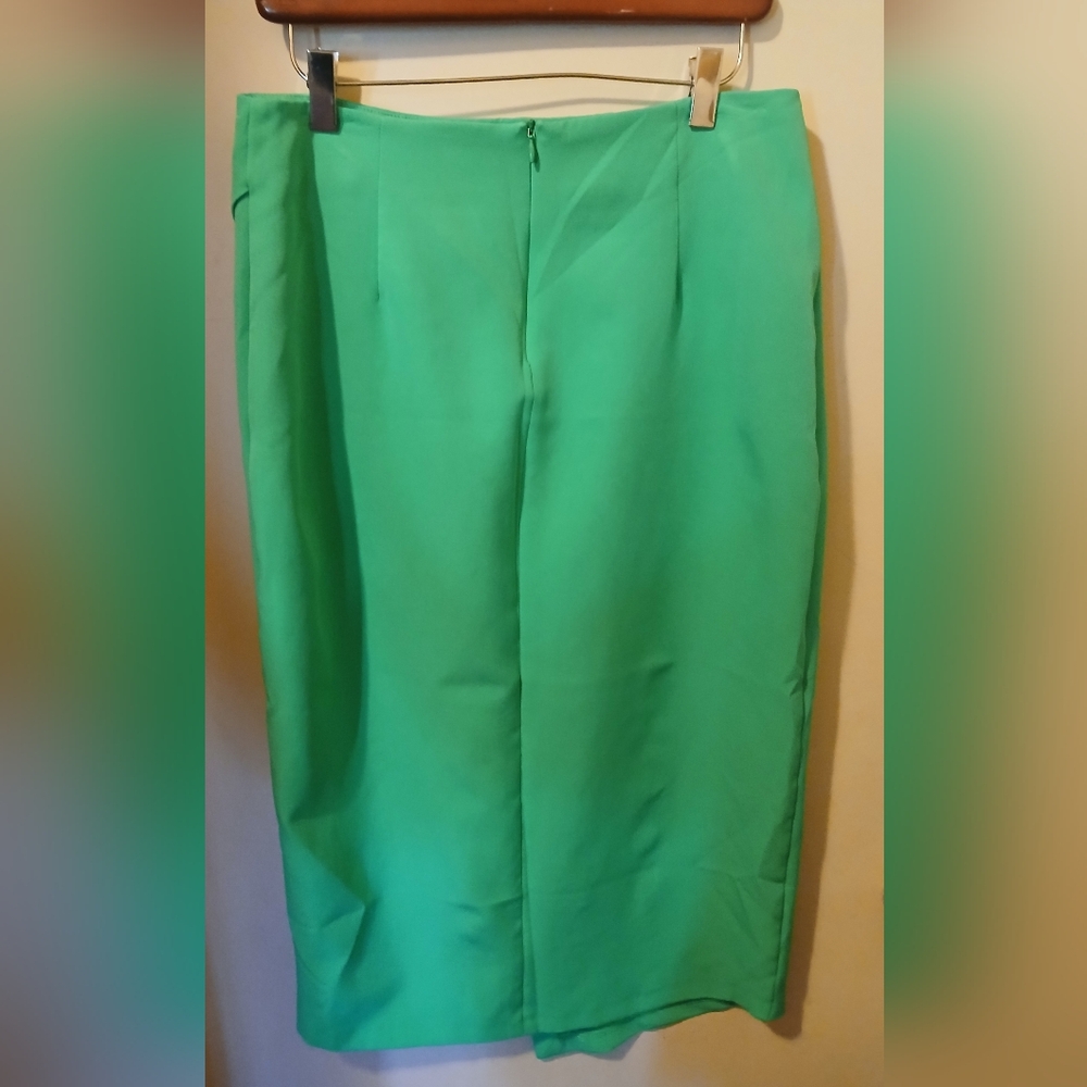 Zara Asymmetrical Skirt in Vibrant Green - Picture 2 of 2